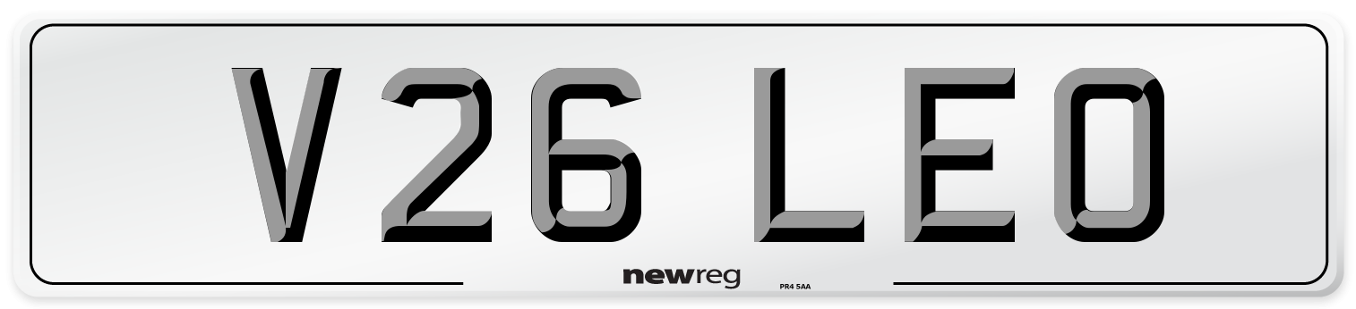 V26 LEO Number Plate from New Reg